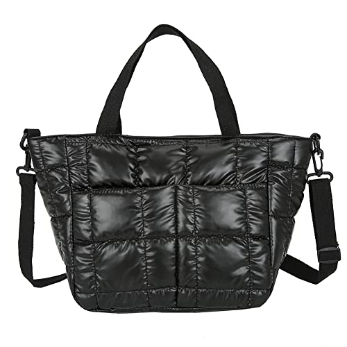HIMS Designer Quilted Lattice Shoulder Bag - Black