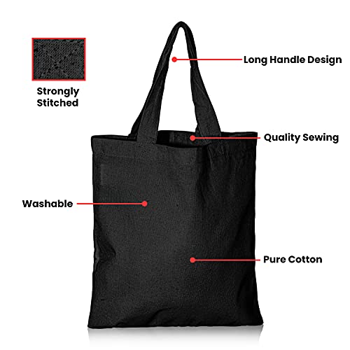 Pack of 10 Cotton Canvas Reusable Tote Bags
