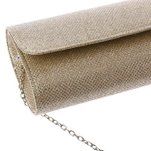 Women's Gold Envelope Clutch Handbag for Parties