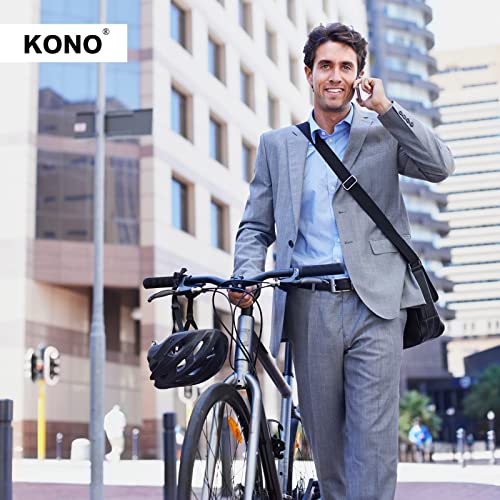 KONO Leather Shoulder Bag for Work, Travel, School