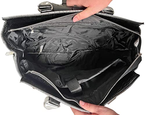 Greystone Alligator Crocodile Designer Rolling Tote Bag