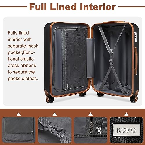 Black Designer Handbag with TSA Lock, Lightweight & Durable