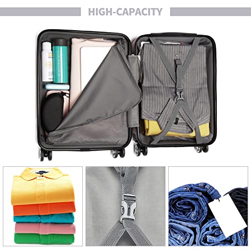 Kono 20 Inch Designer Spinner Handbag (Black)