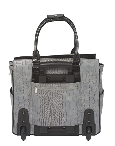 Greystone Alligator Crocodile Designer Rolling Tote Bag