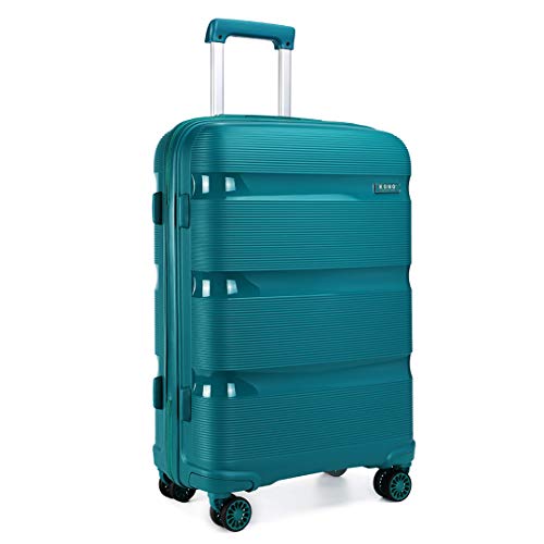 Kono Turquoise Designer Handbag: 24" TSA Lock 66L Suitcase
