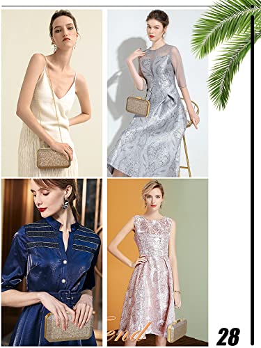 Sparkling Gold Evening Bag with Chain Shoulder Strap