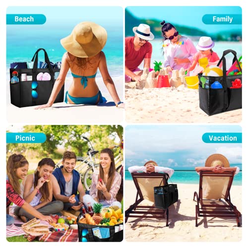 JUYANO Strandtasche Große XXL mit Reißverschluss und Innentasche