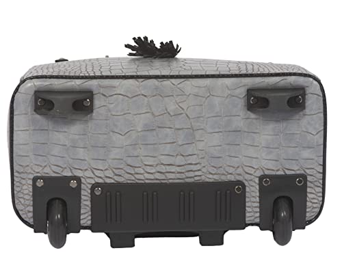 Greystone Alligator Crocodile Designer Rolling Tote Bag