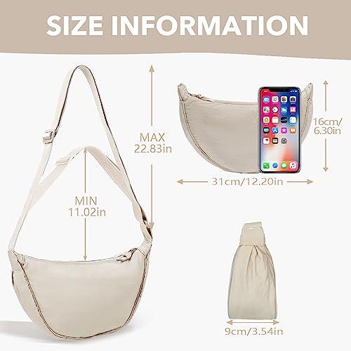 GoPaw Nylon Crescent Crossbody Bag for Women