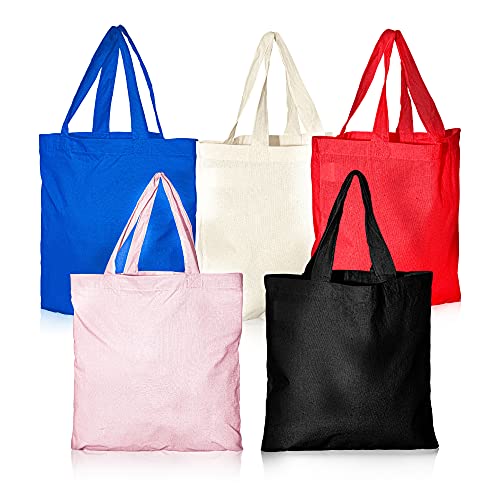 Pack of 10 Cotton Canvas Reusable Tote Bags