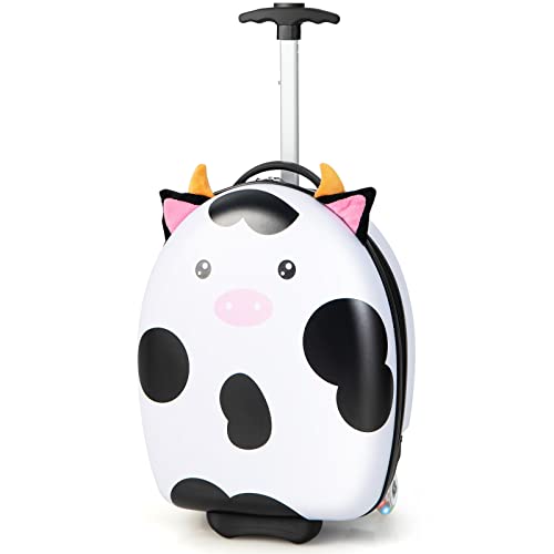 GYMAX Kids Luggage: Stylish Trolley Case with LED Wheels