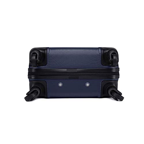 Kono Designer ABS Luggage: Navy Carry-on with Spinner Wheels
