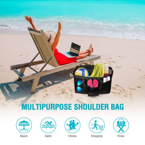 JUYANO Strandtasche Große XXL mit Reißverschluss und Innentasche