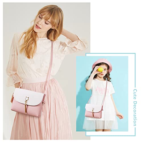 KALIDI Small Cat Tassel Crossbody Leather Handbag