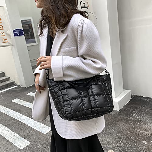 HIMS Designer Quilted Lattice Shoulder Bag - Black