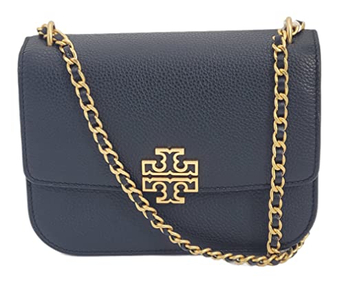 Tory Burch 140987 Britten Black Pebbled Leather Shoulder Bag