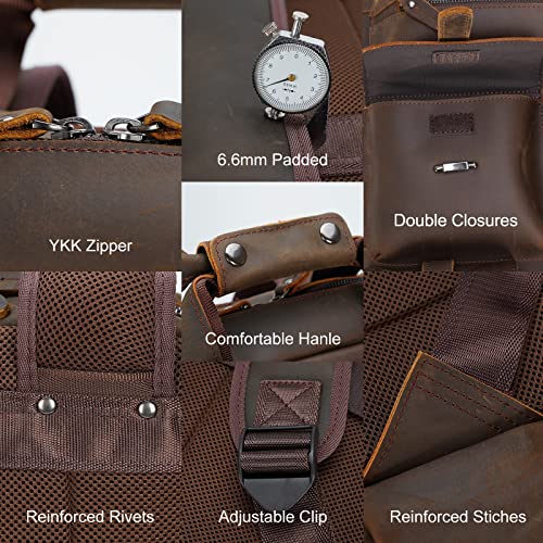 Men's Vintage Leather Backpack - 15.6" Laptop - Brown
