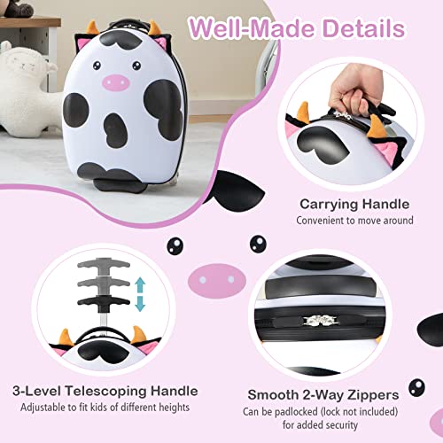 GYMAX Kids Luggage: Stylish Trolley Case with LED Wheels