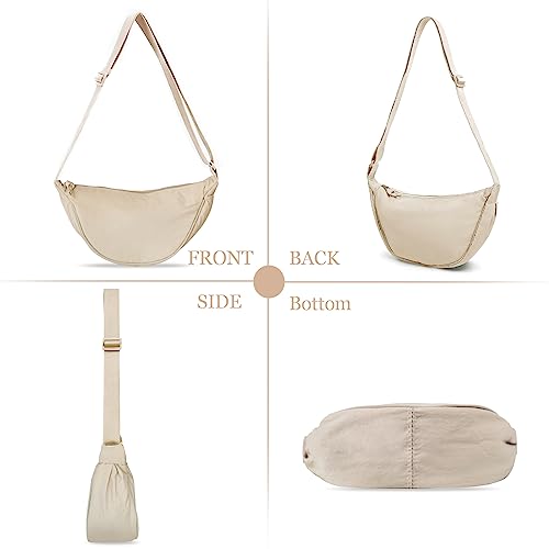 GoPaw Nylon Crescent Crossbody Bag for Women