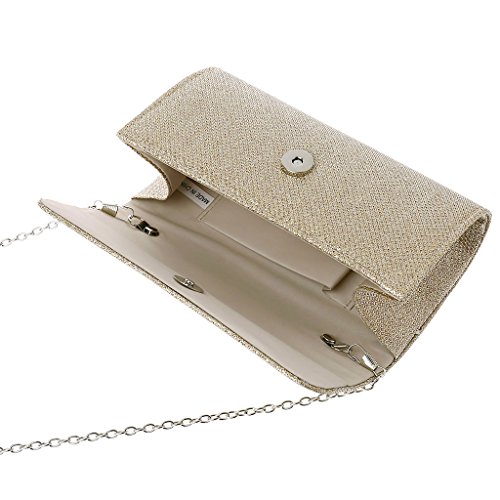 Women's Gold Envelope Clutch Handbag for Parties
