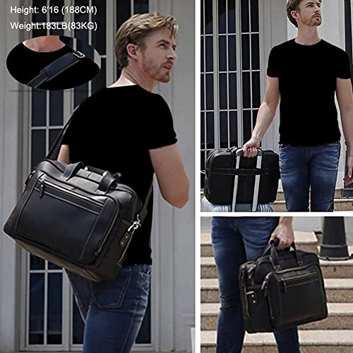 Men's Vintage Leather Briefcase: 17" Laptop Case