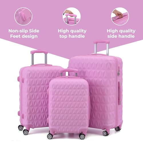 Designer Rose Pink Cabin Carry On Suitcase
