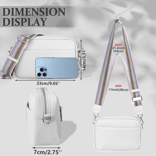 Chic Cream White Crossbody Bag - Adjustable Strap