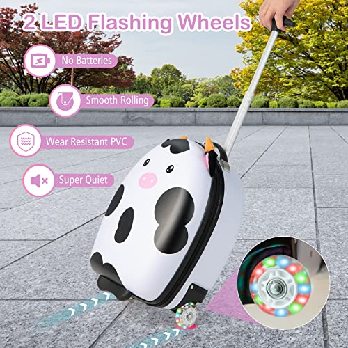 GYMAX Kids Luggage: Stylish Trolley Case with LED Wheels