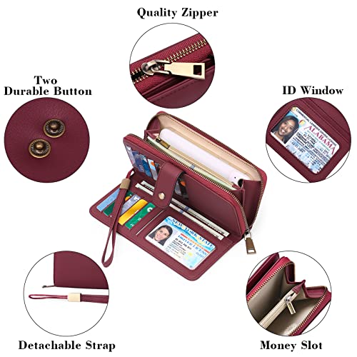 Stylish RFID Blocking Leather Women's Wallet with Card Slots