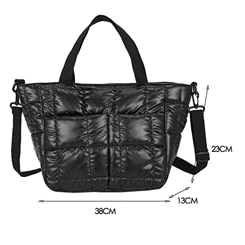 HIMS Designer Quilted Lattice Shoulder Bag - Black