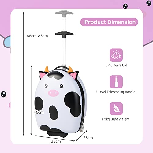 GYMAX Kids Luggage: Stylish Trolley Case with LED Wheels