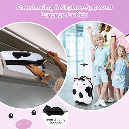 GYMAX Kids Luggage: Stylish Trolley Case with LED Wheels