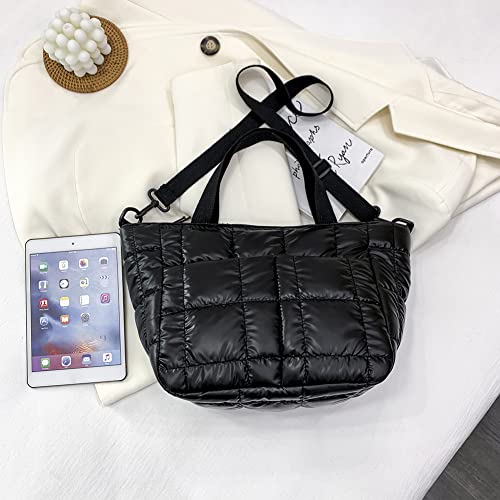 HIMS Designer Quilted Lattice Shoulder Bag - Black