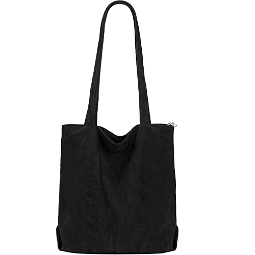 Large Black Cord Tote Bag for Women