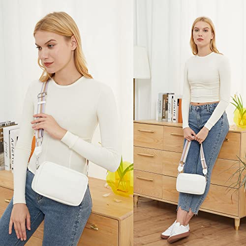 Chic Cream White Crossbody Bag - Adjustable Strap