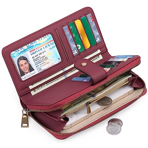 Stylish RFID Blocking Leather Women's Wallet with Card Slots