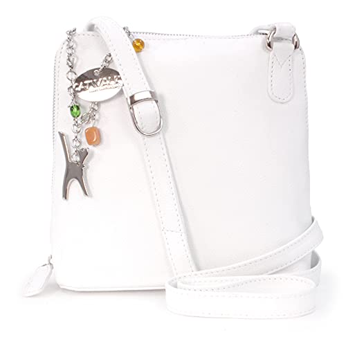 Stylish Catwalk Collection Leather Shoulder Bag - ELEANOR - White