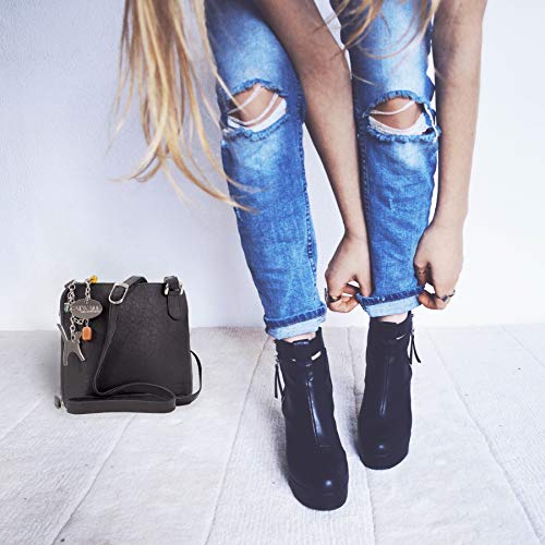 White Catwalk Collection Small Leather Crossbody Bag - LENA