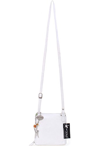 White Catwalk Collection Small Leather Crossbody Bag - LENA