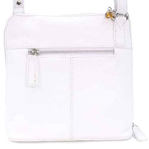 Stylish Catwalk Collection Leather Shoulder Bag - ELEANOR - White