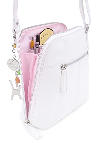 Stylish Catwalk Collection Leather Shoulder Bag - ELEANOR - White