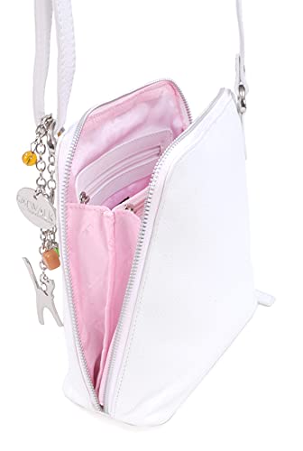 Stylish Catwalk Collection Leather Shoulder Bag - ELEANOR - White