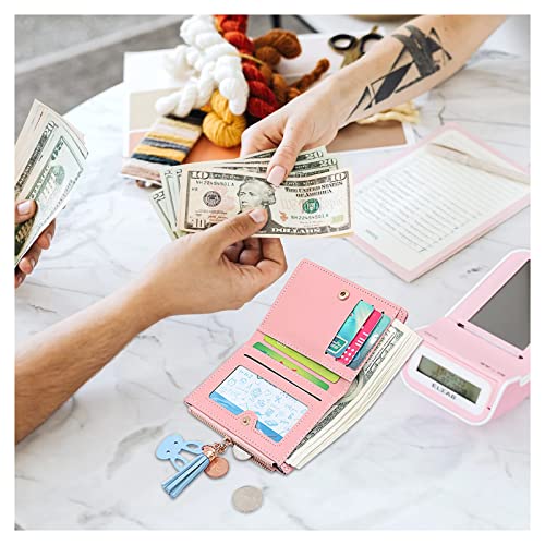 Blue Leather Ladies Zipper Wallet with Coin Bag