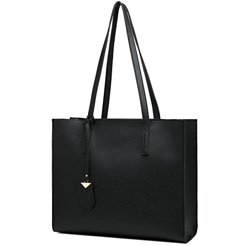 MORGLOVE Soft Leather Tote Bag: Large & Simple