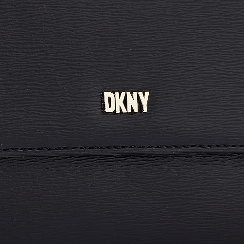 DKNY Women's Black/Gold Flap Crossbody Bag, Medium