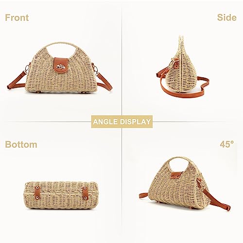 Designer straw shoulder bag for women, beach tote