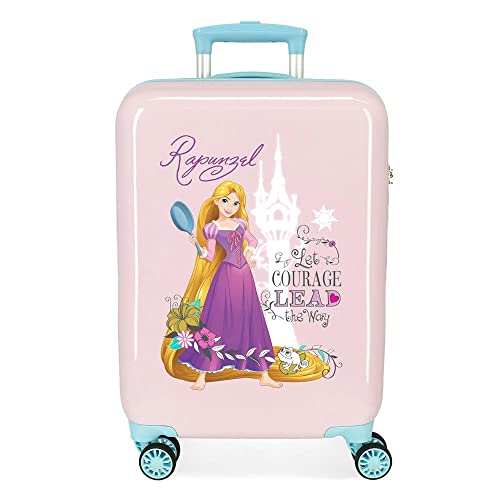 Princesses Cabin Suitcase: Pink, Rigid ABS, 4 Wheels