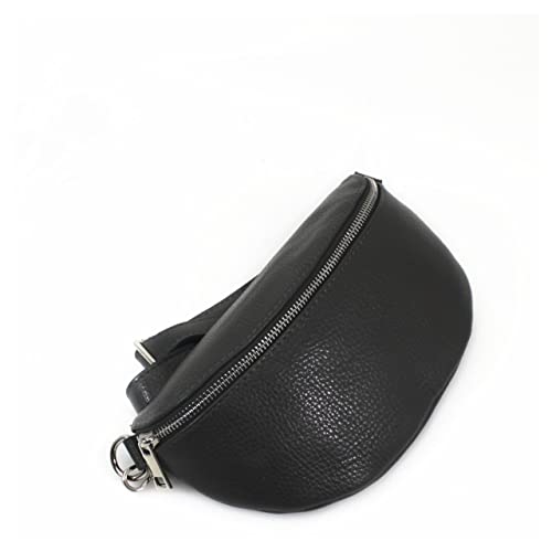 Italian Leather Fashion Belt Sling Shoulder Bag for Women - Black