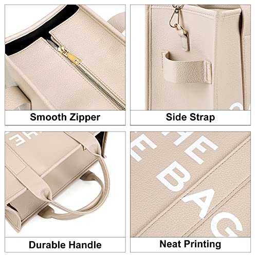 Stylish Women's PU Leather Tote Bag - Work & School