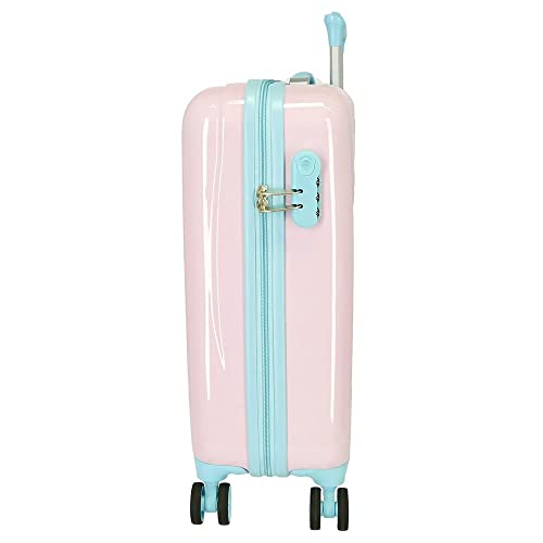Princesses Cabin Suitcase: Pink, Rigid ABS, 4 Wheels